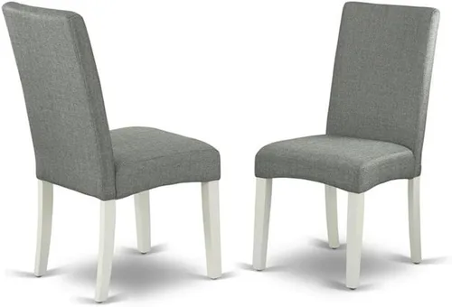 Vista 4 de East West Furniture SHDR5-LWH-07 - Juego de mesa y sillas de cocina de 5 piezas, incluye una mesa de comedor redonda con pedestal y 4 sillas