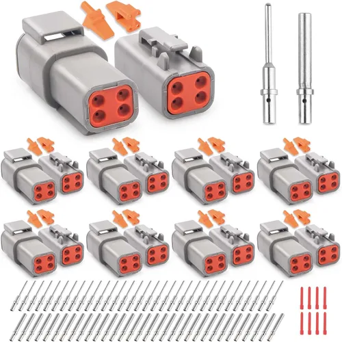 Vista 15 de JRready Deutsch DTM - Juego de 4 conectores de 2 pines, conectores de cable eléctrico impermeables IP67 con tamaño 20 contactos sólidos 20-22AWG