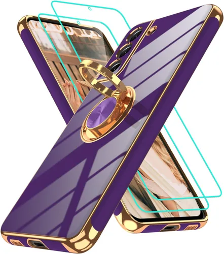 Vista 297 de Funda para Motorola Moto G 5G 2024: Funda Moto G Play 5G 2024 con 2 piezas de protectores de pantalla, soporte de anillo de rotación de 360°
