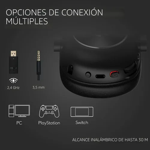 Vista 5 de Logitech G PRO X 2 Lightspeed - Auriculares inalámbricos para juegos: Auriculares inalámbricos con micrófono, controladores de grafeno de 50mm