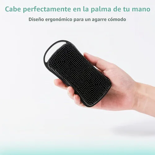 Vista 6 de 2 piezas de cepillo corporal de silicona, cepillo de baño y ducha exfoliante 2 en 1, esponja de loofah de silicona suave para piel sensible