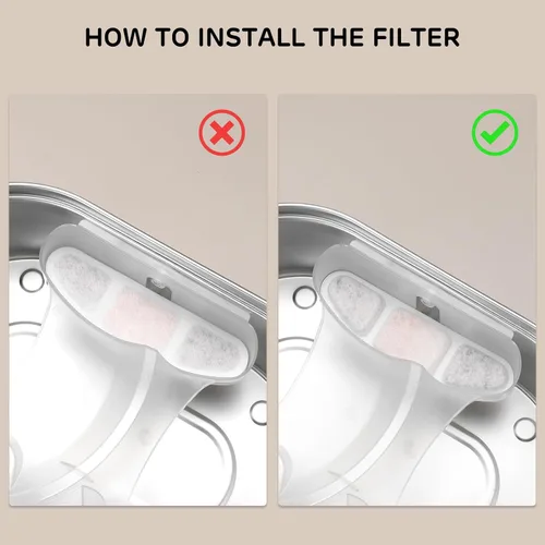 Vista 4 de iPettie Kits de filtros de fuente de agua para gemelos para gatos de acero inoxidable con dos boquillas, IP-WF-S05-F4, 4 filtros de carbono, 4