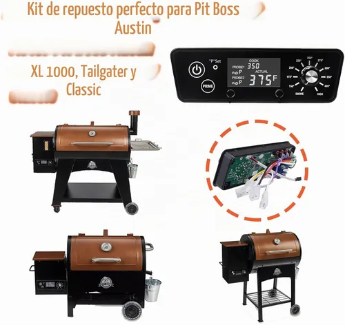 Vista 5 de Kit de termostato de tablero de control digital con pantalla LCD para parrilla ahumadora de pellets Pit Boss Austin XL, piezas de repuesto incluyen
