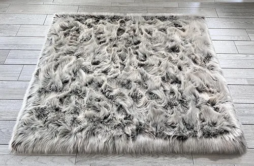 Vista 12 de LAMBZY Elegante y sofisticada alfombra rectangular de piel de oveja (beige, 2 x 3 pies)