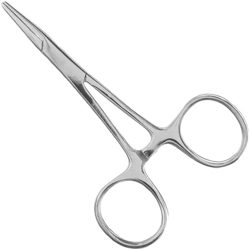 Vista 16 de Pinzas hemostáticas Kelly de precisión, pinzas de bloqueo, plateadas, acero inoxidable rectas y curvas (curvadas, 10,2 cm)