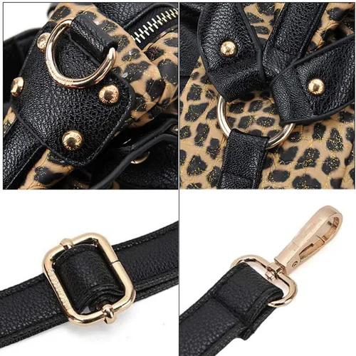 Vista 7 de Cayla Totobag - Bolso de hombro con estampado de leopardo para mujer, bolso grande con borla, Impresión de leopardo