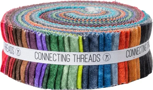 Vista 9 de Connecting Threads Blender Collection - Paquete de 40 tiras de tela de algodón precortadas de 2.5 pulgadas (tono cambray)