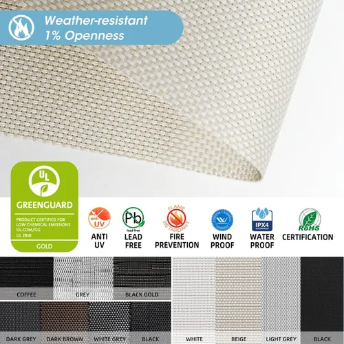 Vista 2 de SmartWings Persianas motorizadas para exteriores para patio, compatibles con materia, Homekit, Z-Wave, Alexa, Google, persianas enrollables