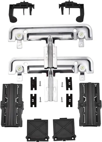 Vista 2 de AMI PARTS W10712394 Kit de ajustador de estante de lavavajillas y 4 unidades W10195416V W10195416 Ruedas para lavavajillas Ruedas inferiores