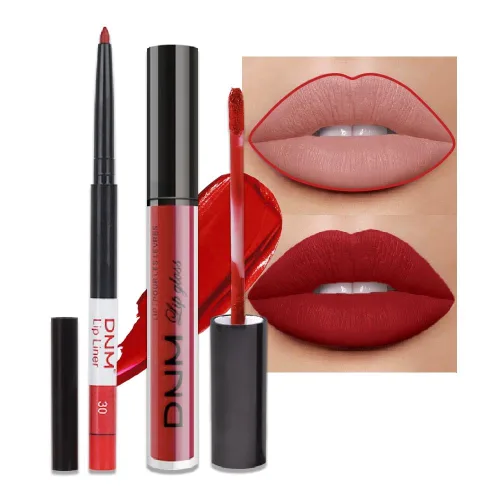 Vista 65 de evpct Juego de 2 lápices delineador de labios y lápiz labial líquido mate de 24 horas, color ciruela púrpura, maquillaje para mujer, lápiz labial