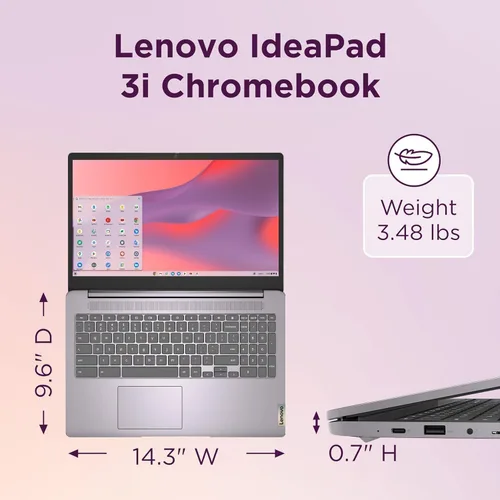 Vista 2 de Lenovo IdeaPad 3i Chromebook 15 - Computadora portátil, 15.6 pulgadas FHD
