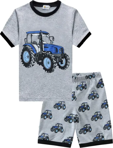 Vista 3 de Little Boys Pajamas 100% Cotton Fire Truck Sleepwear Baby Boy 4 Pcs Summer Pjs Kids Short Sets Toddler Jammies Clothes