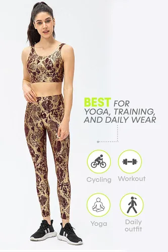 Vista 5 de Conjunto deportivo de 2 piezas para mujer, brasier deportivo, leggings sin costuras, yoga, gimnasio, ropa deportiva
