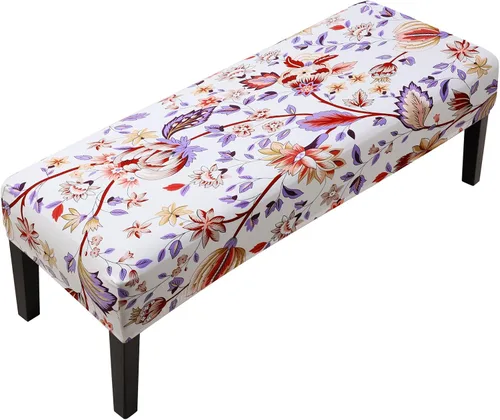 Vista 31 de Fuloon - Funda elástica de jacquard para banco de comedor, antipolvo, desmontable, funda para banco lavable, protector de cojín de asiento para Beige