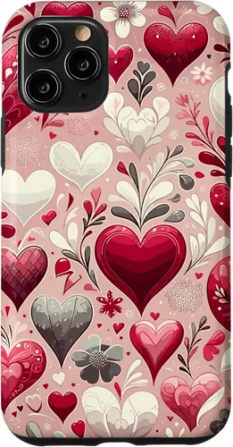 Vista 28 de Funda romántica para iPhone 11 Pro Max con corazones encantadores para el día de San Valentín