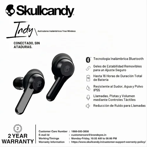 Vista 2 de Skullcandy - audífonos inalámbricos, con Bluetooth. Negro