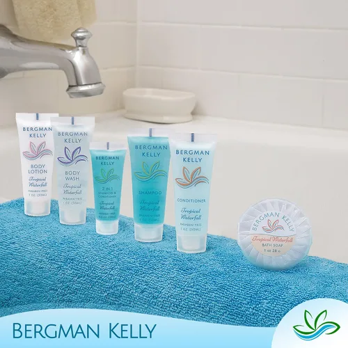 Vista 6 de Bergman Kelly - Champú y acondicionador 2 en 1 tamaño viaje - 0.5 fl oz, 200 PK, cascada tropical - Deleite a sus invitados con amenidades de champú