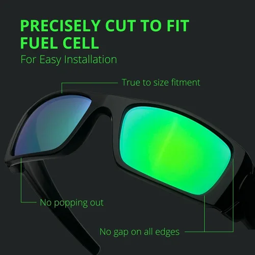 Vista 3 de Dynamix Lentes de repuesto polarizadas para Oakley Fuel Cell Fácil de instalar Ajuste perfecto Verde esmeralda