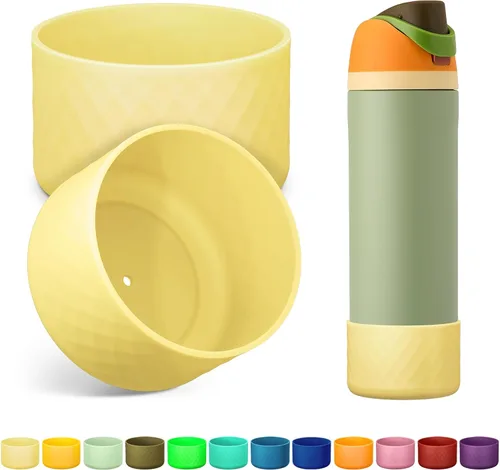 Vista 44 de 2 botas de silicona para botella de agua Owala de 24 onzas, 32 onzas, 40 onzas, funda protectora antideslizante para botellas de agua de acero