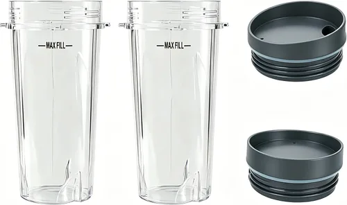 Vista 7 de Vasos de licuadora aptos para Ninja, piezas de repuesto de vasos de 16 onzas con tapas, accesorios de licuadora compatibles con Nutri Ninja Auto IQ