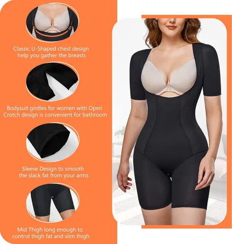 Vista 2 de Wonderience Body para mujer, moldeador para mujer, control de abdomen, entrenador de cintura, sin costuras, adelgazante, moldeador de cuerpo completo
