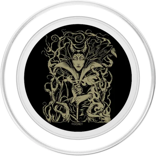 Vista 2 de Disney Villains Maleficent Retrato de madera PopSockets MagSafe PopGrip para iPhone