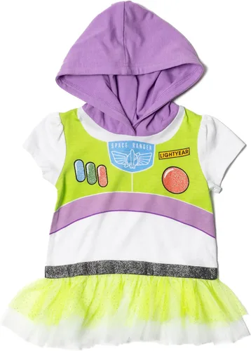Vista 2 de Disney Minnie Mouse Mickey Mouse Winnie the Pooh - Vestido de camiseta con estampado de peplum para niñas con leggings de pelo para niños grandes