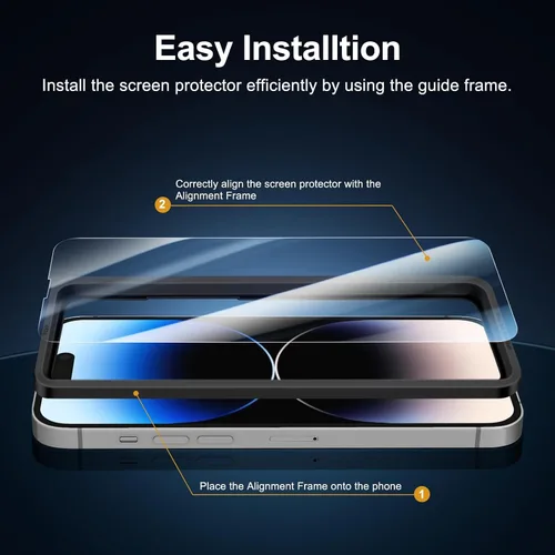 Vista 24 de NEW'C Paquete de 3 protectores de pantalla de privacidad para iPhone Air/iPhone 17 Air (6.5 pulgadas), película de vidrio templado antiespía