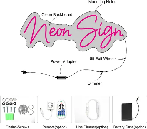 Vista 5 de Letreros de neón personalizados, letreros de neón personalizados para decoración de pared, letreros de neón personalizables para bodas, fiestas