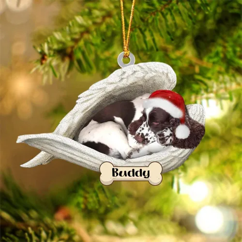 Vista 130 de Afghan Hounds - Adorno de Navidad con alas de ángel durmiente, recuerdo personalizado para perros 2024, adorno de forma acrílica, regalos