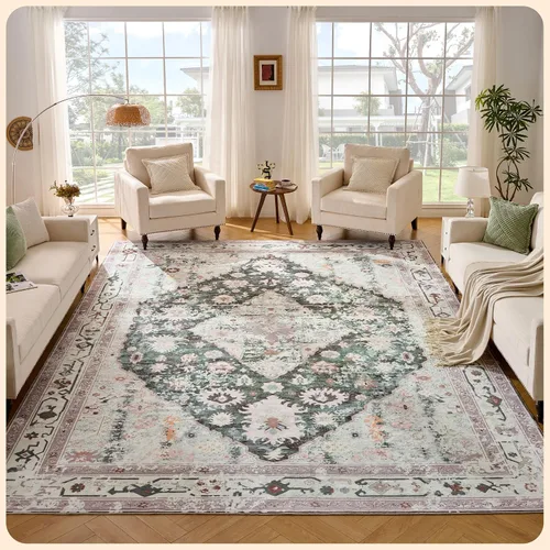 Vista 256 de Istana Alfombra larga antideslizante de 2.5 x 8 para el hogar, para pasillo y cocina, lavable, sedosa y suave al tacto, elegante, color azul y marfil