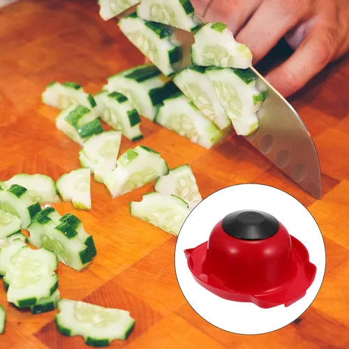 Vista 3 de Soporte de seguridad para cortar alimentos, 2 unidades, protector de dedos multifuncional para cocinar, se adapta a todas las verduras, frutas