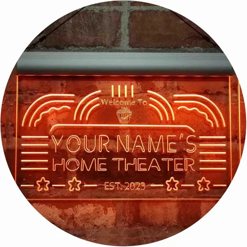 Vista 20 de ADVPRO Letrero de neón LED de un solo color personalizado para cine en casa, decoración de año establecido, 12 x 8.5 pulgadas, st4s32-ph1-tm-b Azul