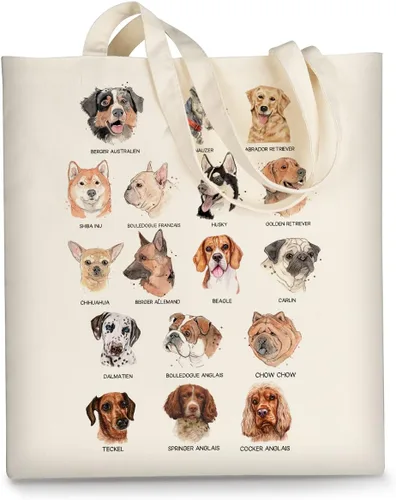 Vista 15 de Bolsa de lona AUSVKAI estética para mujer, lindas bolsas de tela reutilizables de algodón para compras, playa, comestibles