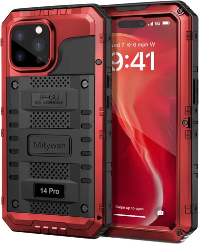 Vista 147 de Mitywah Funda impermeable para iPhone 7/iPhone 8 / iPhone SE 2020, funda de metal resistente de grado militar, protección de cuerpo completo