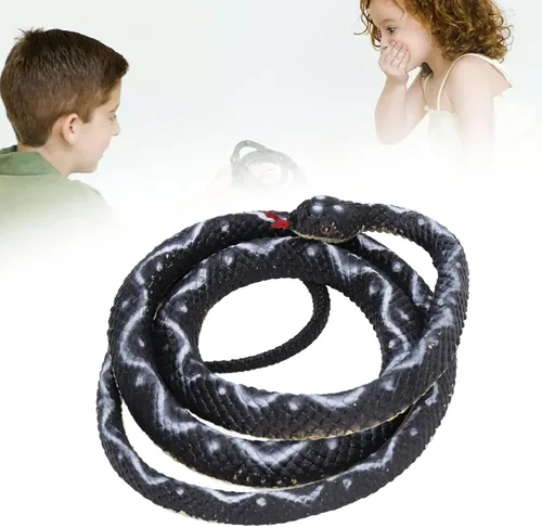 Vista 3 de plplaaoo Juguete de serpiente falsa, serpiente realista, figura de serpiente de coliflor de boa simulada, figura de serpiente de plástico