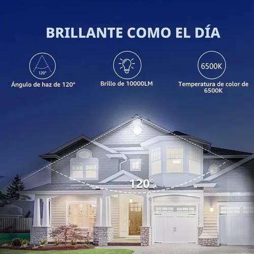Vista 6 de UFOND - Luces de inundación LED de 10000 lúmenes, reflectores impermeables para exteriores de 100 W Paquete de 2, ángulo de iluminación ajustable