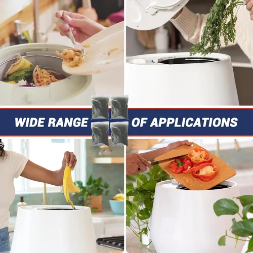 Vista 5 de Paquete de 8 recambios de filtro absorbente de olores para compostador de cocina Lomi, filtros de carbón activado de repuesto, compatibles con Lomi