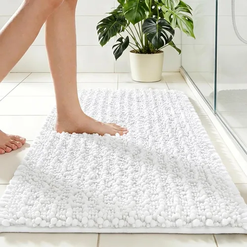 Vista 22 de Disolla Alfombra de baño pequeña, antideslizante, lavable, color beige, 17 x 24 pulgadas, súper absorbente, suave, alfombra de baño de felpilla