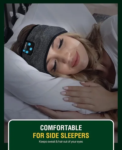 Vista 2 de Auriculares para dormir, audífonos para dormir, auriculares con diadema Bluetooth, cómodos auriculares para dormir de lado con altavoces estéreo