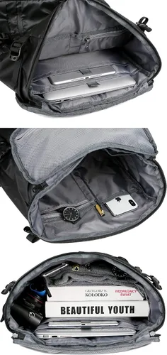 Vista 5 de Mouteenoo Mochila de viaje con compartimento para zapatos para gimnasio, deportes, senderismo, mochila resistente al agua para hombres y mujeres