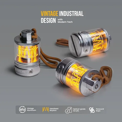 Vista 9 de ZOOOBELIVES - Lámpara de camping vintage de aluminio con luz cálida ajustable, lámpara artesanal de aleación, autonomía de 72H con USB-C