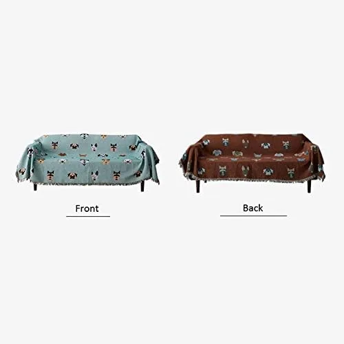 Vista 6 de GYROHOME Manta para amantes de los perros, manta de punto suave para sofá, manta para silla, colcha para dormitorio, sala de estar, funda de sofá