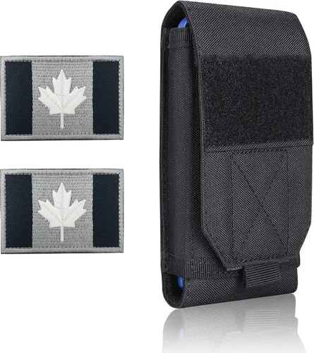 Vista 12 de Funda táctica negra Molle impermeable para teléfono celular, funda resistente para iPhone 11, 12, 13 Pro Max, menos de 6.7 pulgadas