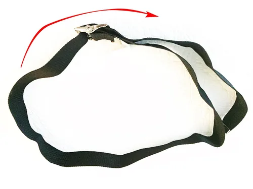 Vista 2 de Elite Medical Instruments GAIT-M-Cinturón de transferencia de marcha negro con hebilla de metal, negro