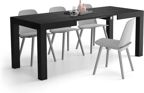 Vista 5 de Mobili Fiver, mesa extensible First, fresno negro, fabricada en Italia