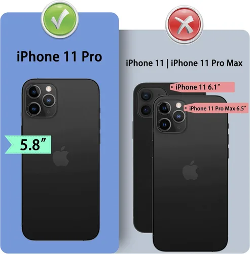 Vista 3 de DuckSky Funda tipo cartera de piel auténtica para iPhone 11 Pro con bloqueo RFID, 4 tarjeteros de crédito. Cuero auténtico. Funda protectora