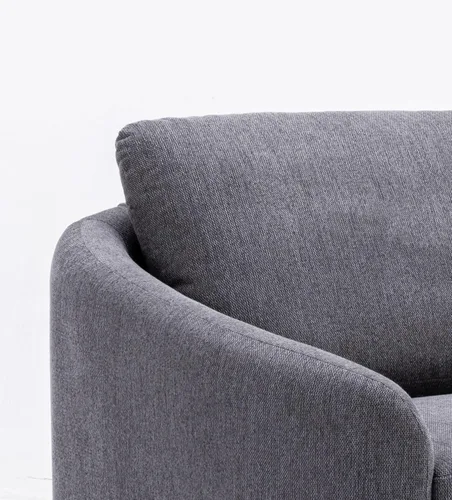 Vista 7 de Acme Muebles Yuina Sofá tapizado de tela y metal en gris y dorado