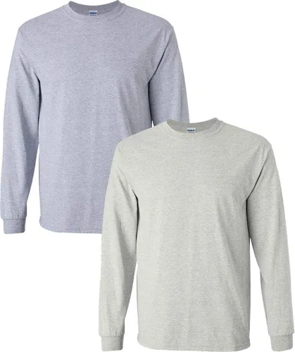 Vista 26 de Gildan - Camiseta de algodón y de manga larga para hombre, modelo G2400 (1) verde irlandés + (1) negro