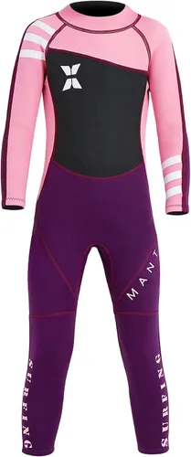 Vista 21 de DIVE & SAIL Traje de neopreno de 0.098 in para niños, manga larga, protección UV, traje de baño térmico